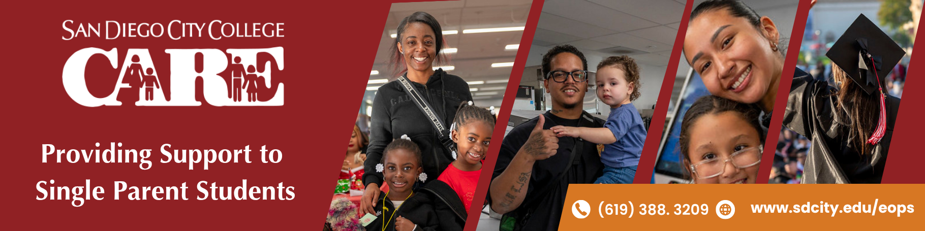 CARE banner Providing Support to single parent students