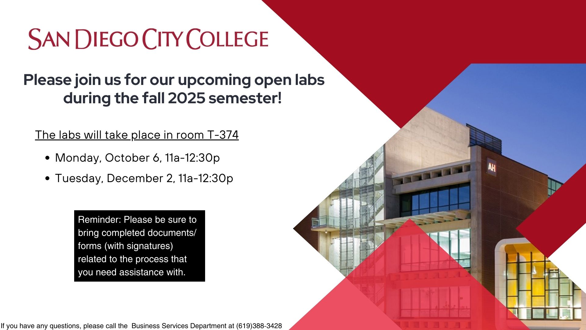 Fall 2025 open labs