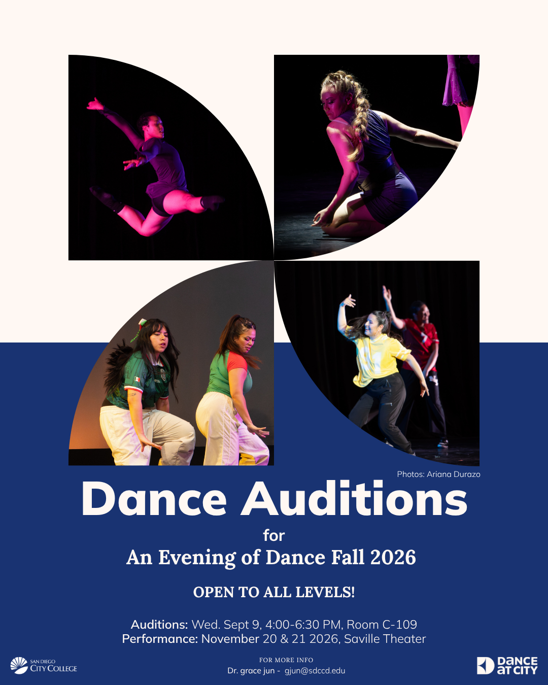 Dance@City Audition Flyer Flyer for upcoming Fall Concert Auditions.