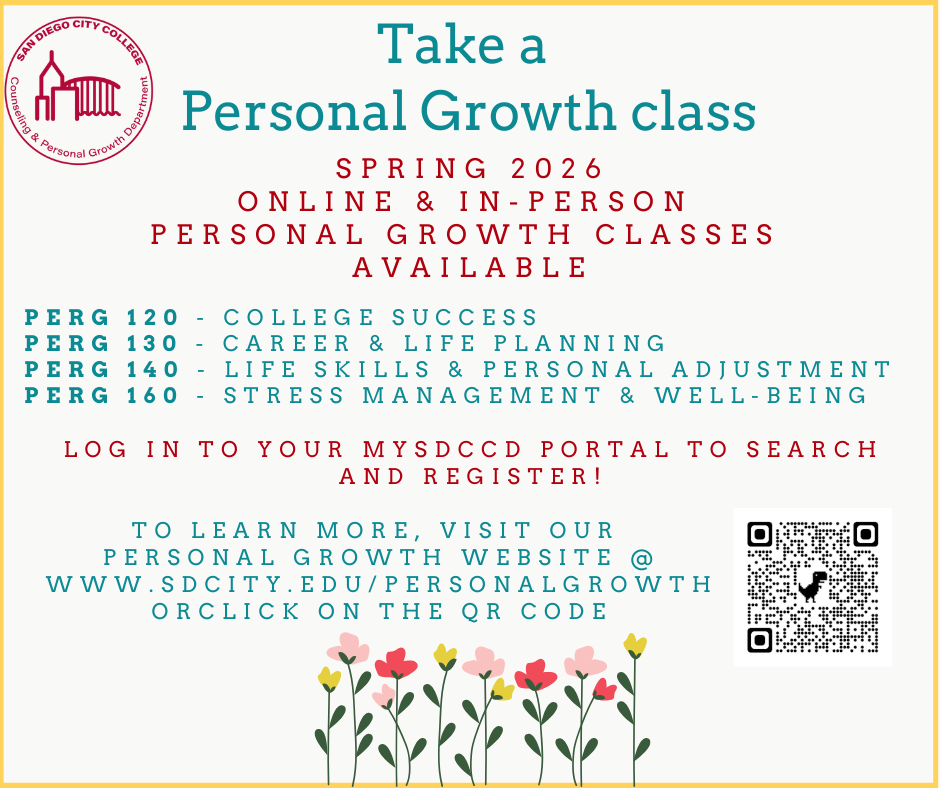 Spring '26 PERG Courses spring 26 PG courses in spring colors with flowers